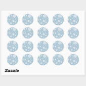 Blauwe grijze sneeuwvlokken Winter wonderland Kers Ronde Sticker (Vel)