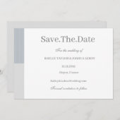 Blauwe grijze strepen bewaren de datum kaart (Voorkant / Achterkant)