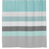 Blauwe grijze strepen douchegordijn (Voorkant)