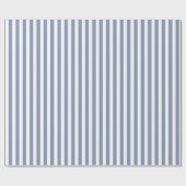 Blauwe grijze strepen en witte snoepjes cadeaupapier (Vlak)