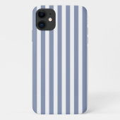 Blauwe grijze strepen en witte snoepjes Case-Mate iPhone case (Achterkant)
