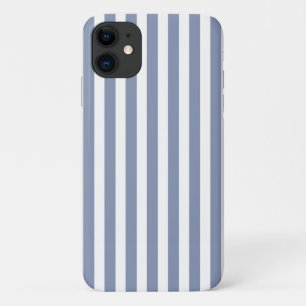 Blauwe grijze strepen en witte snoepjes Case-Mate iPhone case