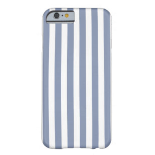 Blauwe grijze strepen en witte snoepjes barely there iPhone 6 hoesje