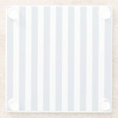 Blauwe grijze strepen en witte snoepjes glazen onderzetter (Achterkant)