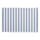 Blauwe grijze strepen en witte snoepjes kussensloop (Achterkant)