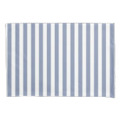 Blauwe grijze strepen en witte snoepjes kussensloop (Voorkant)