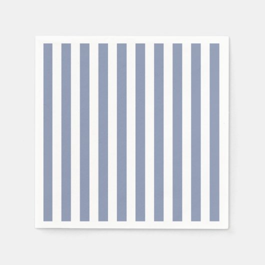 Blauwe grijze strepen en witte snoepjes servet (Voorkant)