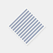 Blauwe grijze strepen en witte snoepjes servet (Hoek)