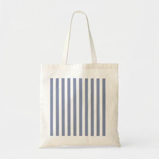 Blauwe grijze strepen en witte snoepjes tote bag (Voorkant)
