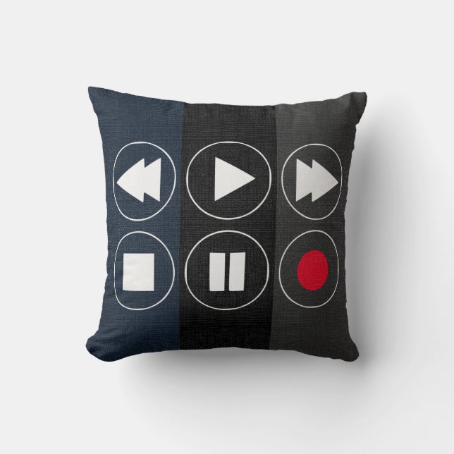 blauwe grijze Tech-pictogrammen spoelen naar voren Kussen (Voorkant)