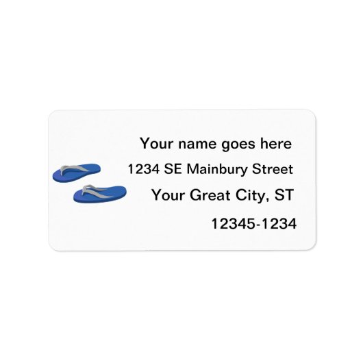 blauwe grijze teenslippers verschuiving etiket (Voorkant)