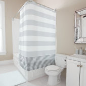 Blauwe grijze Turkse streep Douchegordijn (In situ)