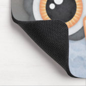 Blauwe Grijze Uil - mousepad Muismat (Hoek)