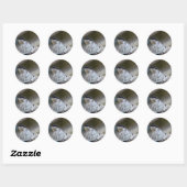 Blauwe grijze vlinder ronde sticker (Vel)