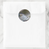 Blauwe grijze vlinder ronde sticker (Tas)
