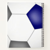 blauwe grijze voetbalkleuren monogrammen notitieboek (Achterkant)