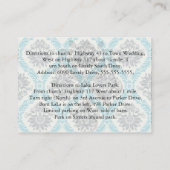 blauwe grijze vogel en roomelegant informatiekaartje (Achterkant)