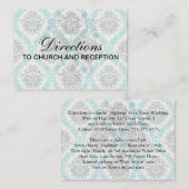 blauwe grijze vogel en roomelegant informatiekaartje (Voorkant / Achterkant)