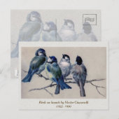 Blauwe grijze vogels op een bijkantoor door Hector Briefkaart (Voorkant / Achterkant)