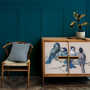 Blauwe grijze vogels op een bijkantoor door Hector Tissuepapier