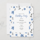 Blauwe grijze Waterverf Vijf petaalventilator Kaart (Voorkant)