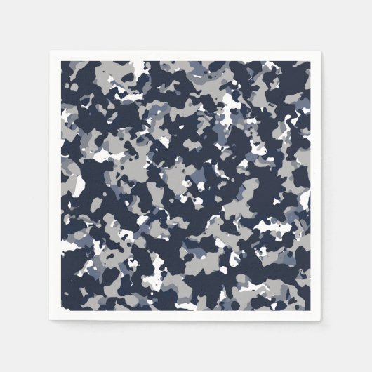 Blauwe grijze witte Camouflage Camopatroop Servet (Voorkant)