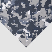 Blauwe grijze witte Camouflage Camopatroop Tissuepapier (Detail)
