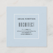 Blauwe grijze, witte driehoeken en moderne monogra vierkante visitekaartje (Achterkant)