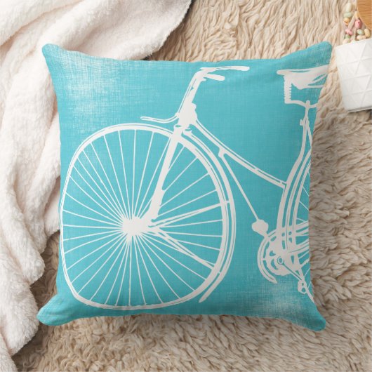 Blauwe grijze witte fiets kussen (Deken)