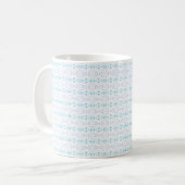 Blauwe grijze witte pasta Deco Pattern Gift Drink Koffiemok (Voorkant links)