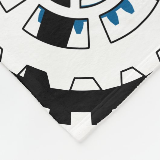 Blauwe grijze witte tandwielen Steampunk Boys Deco Fleece Deken (Hoek)