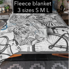 Blauwe grijze witte tandwielen Steampunk Boys Deco Fleece Deken