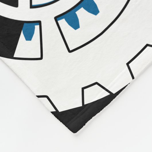 Blauwe grijze witte tandwielen Steampunk Boys Deco Fleece Deken (Hoek)