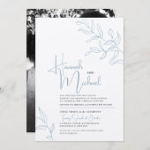 Blauwe grijze witte vertakking van de bladeren die kaart (Voorkant / Achterkant)