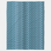 Blauwe grijze zigzag-avy patroon fleece deken (Voorkant)