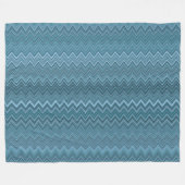 Blauwe grijze zigzag-avy patroon fleece deken (Voorkant (Horizontaal))