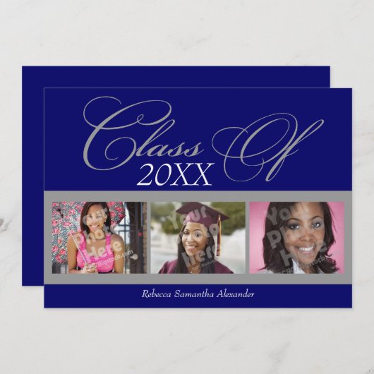 Blauwe/grijze zout 3 Aankondiging van het Foto Afs (Voorkant / Achterkant)