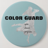 Blauwe grijze zwarte kleurenbeschermring ronde button 6,0 cm (Voorkant)