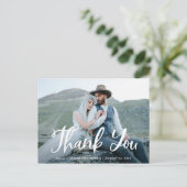 blauwe gril | Trouwfoto Dank u wel Briefkaart (Staand voorkant)