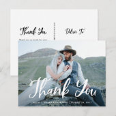 blauwe gril | Trouwfoto Dank u wel Briefkaart (Voorkant / Achterkant)