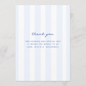 Blauwe grillige Hand getrokken Bow Wedding Menu (Achterkant)