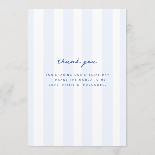 Blauwe grillige Hand getrokken Bow Wedding Menu (Achterkant)