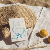 Blauwe grillige Hand getrokken citroen Vrijgezelle Kaart