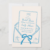 Blauwe grillige Hand getrokken citroen Vrijgezelle Kaart (Voorkant)