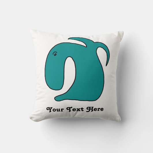 Blauwe grillige vis kussen (Voorkant)