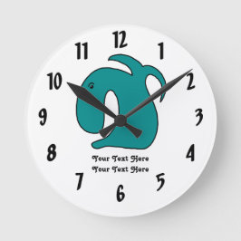 Blauwe grillige vis ronde klok