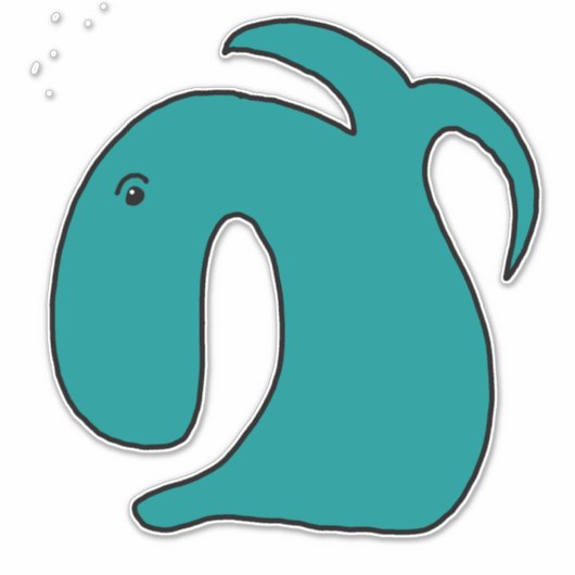 Blauwe grillige vis sticker (Voorkant)