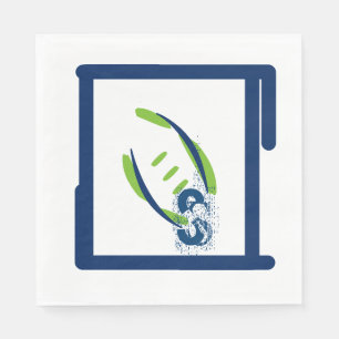 Blauwe & Groene Aanvankelijke servet-Plons Servetten