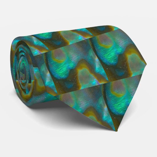 Blauwe Groene Abalone Shell Stropdas (Opgerold)