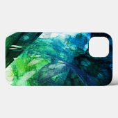 Blauwe groene abstracte kunst Case-Mate iPhone case (Achterkant (horizontaal))
